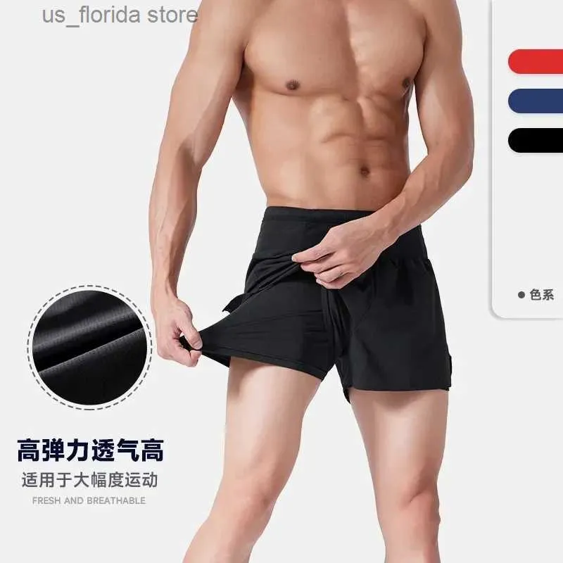 Men's Shorts New 2 in 1 Running Quick Drying Sports Shorts Mens Basketball Fitness Marathon Off-road Training Summer Beach Short Pants Y240320