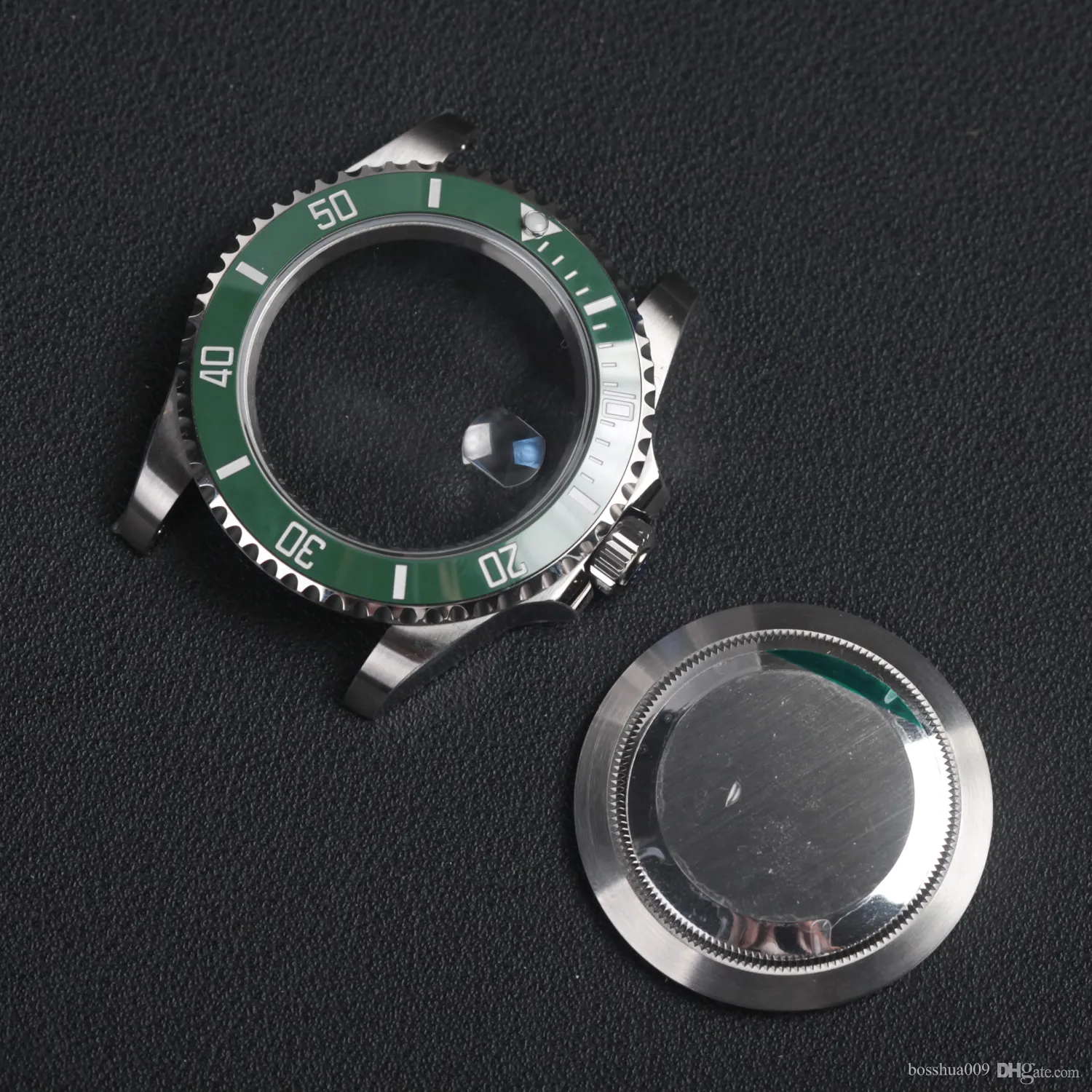 Piezas de reloj con movimiento 41mm 3235, caja de reloj de acero inoxidable 904l con esfera de cristal de zafiro, bisel de cerámica verde 126610