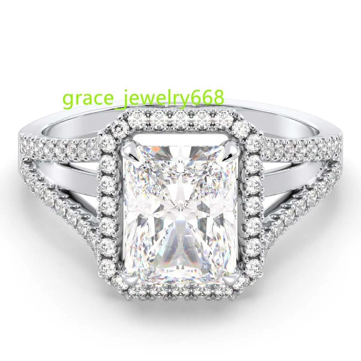 REYES Hot Sell Wedding Fashion Jewelry 925 Sterling Silver 3 gram Moissanite Rings 14K Gold Engagement Promise Rings For Women
