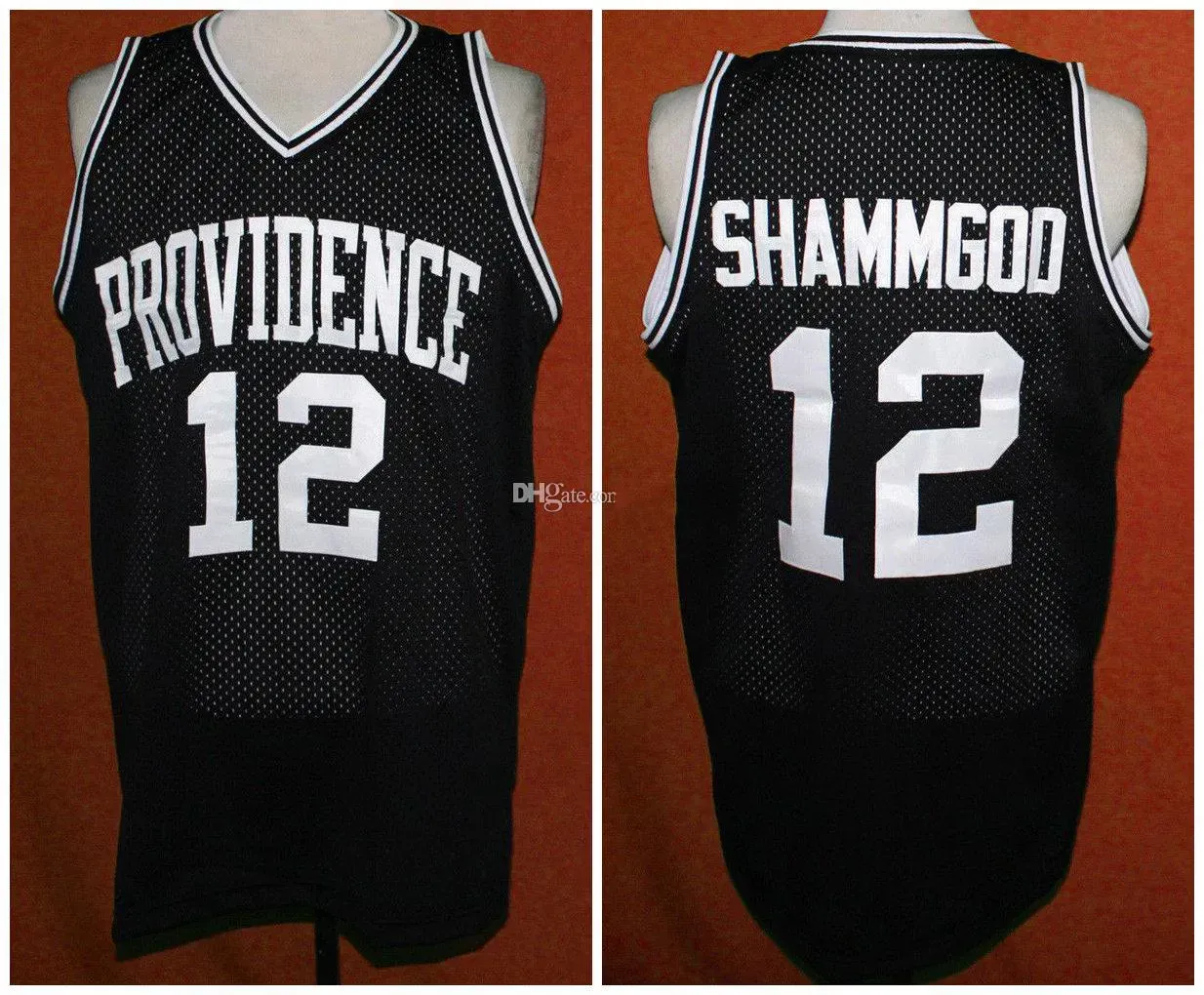 12 God Shammgod Providence White Black Retro Classic College Basketball Jersey Mens Ed 사용자 정의 번호 및 이름 유니폼