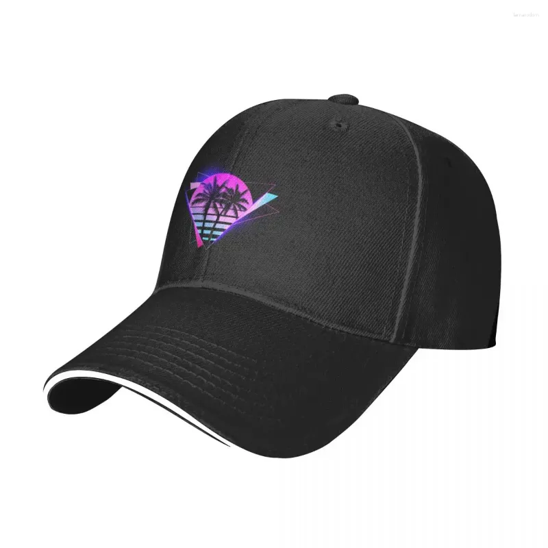 Ball Caps 80s Retro Miami Neon Baseball Cap Aesthetic Sunset Skate Sun-Proof Trucker Hat Spring Classic Design Female Male Snapback