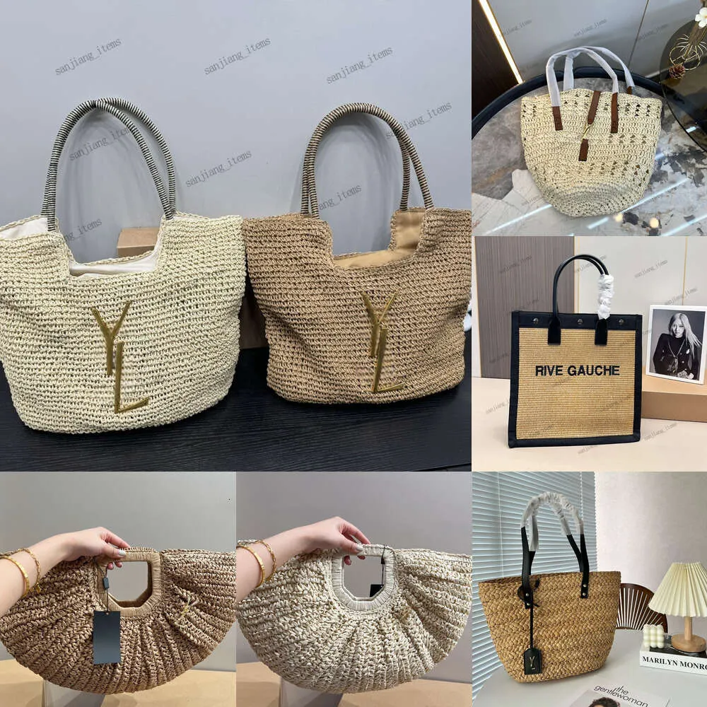 Designer Tote Hobo Handväska Luxury Raffia Shopping Bag 2024 Högkvalitativ halmkrok med stor storlek Handväskor Cluth Purse Rive Gauche Fashion Travel Stora kapacitet Totes