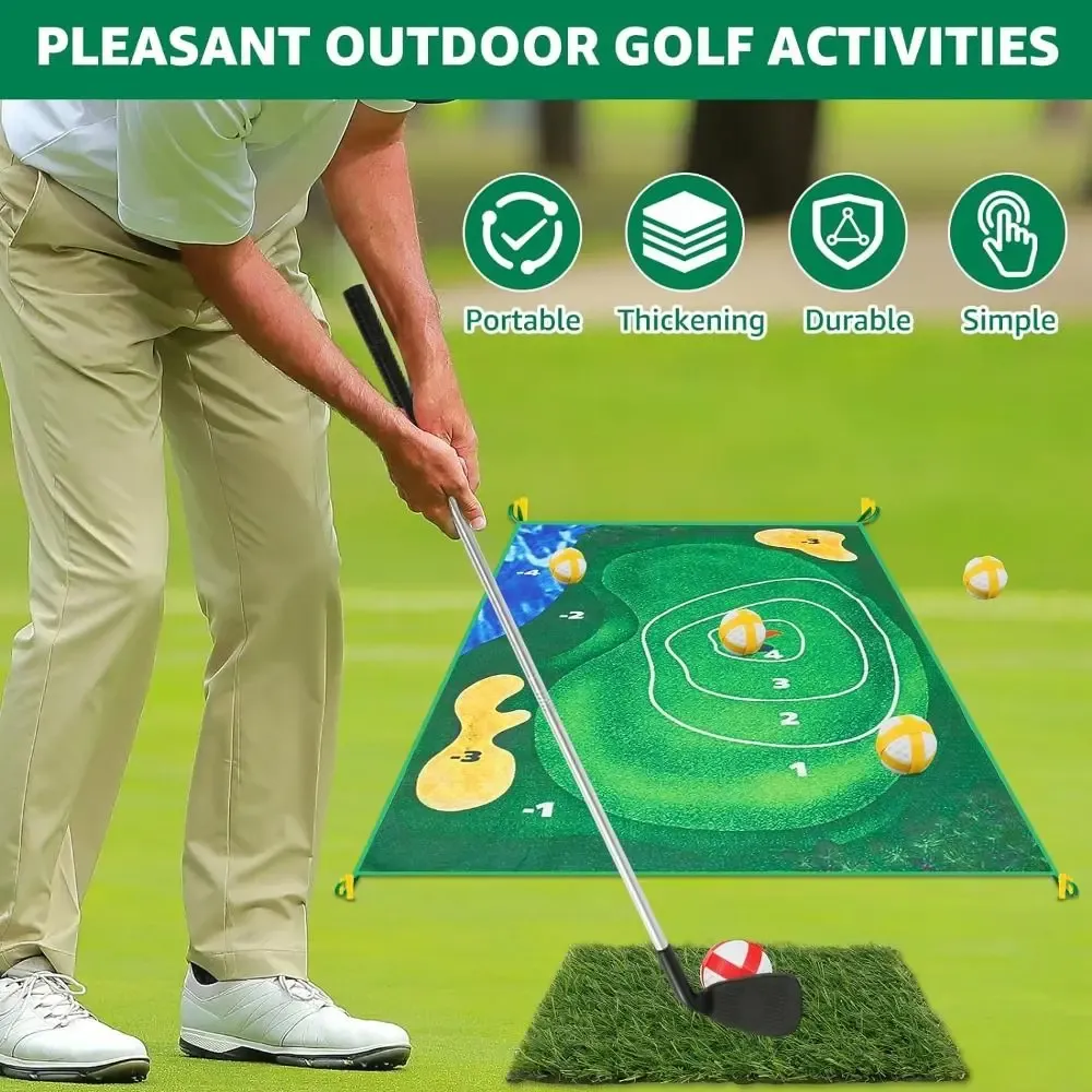 Aides 16 balles ensemble de jeu de Golf décontracté sac de rangement aide à l'entraînement balle de Golf tapis de pratique d'entraînement tapis de mise de Golf collant Durable
