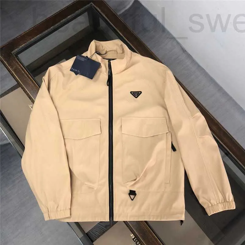 Men's Jackets designer 2023 New P Family Pocket Zipper Triangle Versatile Coat Jacket Pra Baseball Collar Rush Fashion GHUA