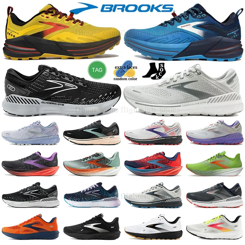brook run shoe man Brooks Glycerin Cascadia Running Shoes for Men Women sneakers Ghost Hyperion Tempo Triple Black White Grey dhgate Trainers Cascadia des chaussure