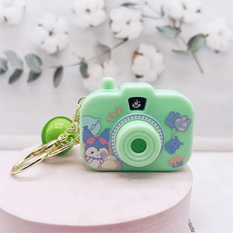 Creative Kuromi Simulation Projection Camera Keychain Children`s Toy Melody Cinnamoroll Girls` School Bag Pendant