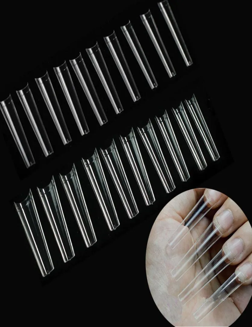 500pcs Non CCurve XXL Long Coffin Acrylic Nail Tips Straight False Nails Half Cover Extension System Tool2171904