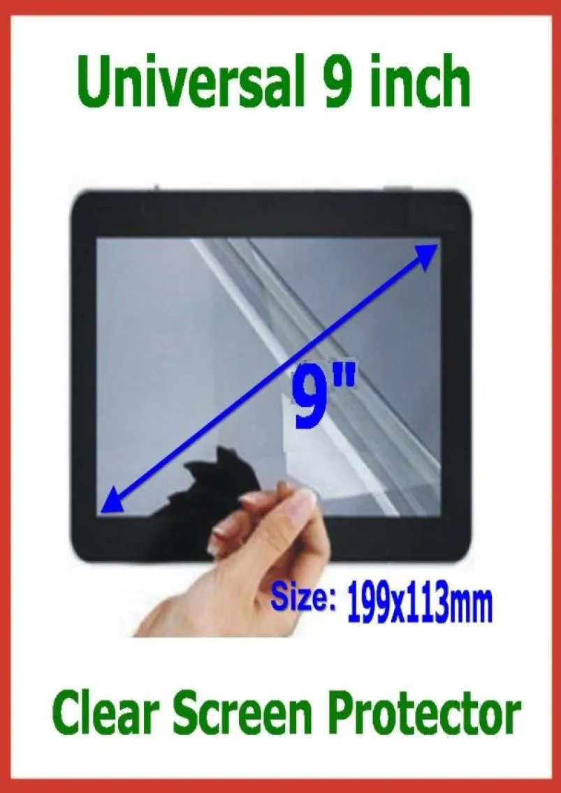 20pcs Universal LCD ekran koruyucu koruyucu film 9 inç tam ekran boyutu değil 199x113mm tablet PC GPS Mobil Phone9164379