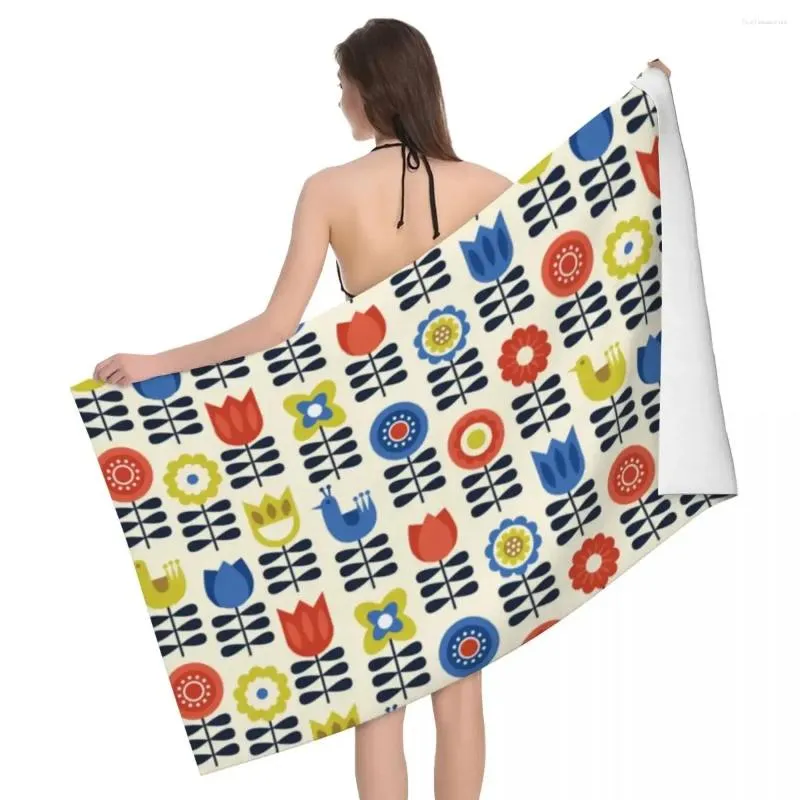 Serviette fleurs Orla Kiely Vintage plage personnalisée abstraite scandinave lin doux microfibre serviettes de bain