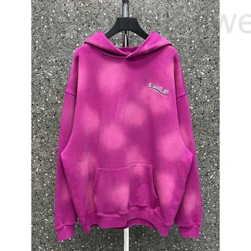 Erkek Hoodies Sweatshirts Tasarımcı Yüksek versiyonlu ağır endüstri yıkama suyu, kızartma rengi, eski sprey maymun işlemeli erkek ve kadın kapüşonlu poater v8jn