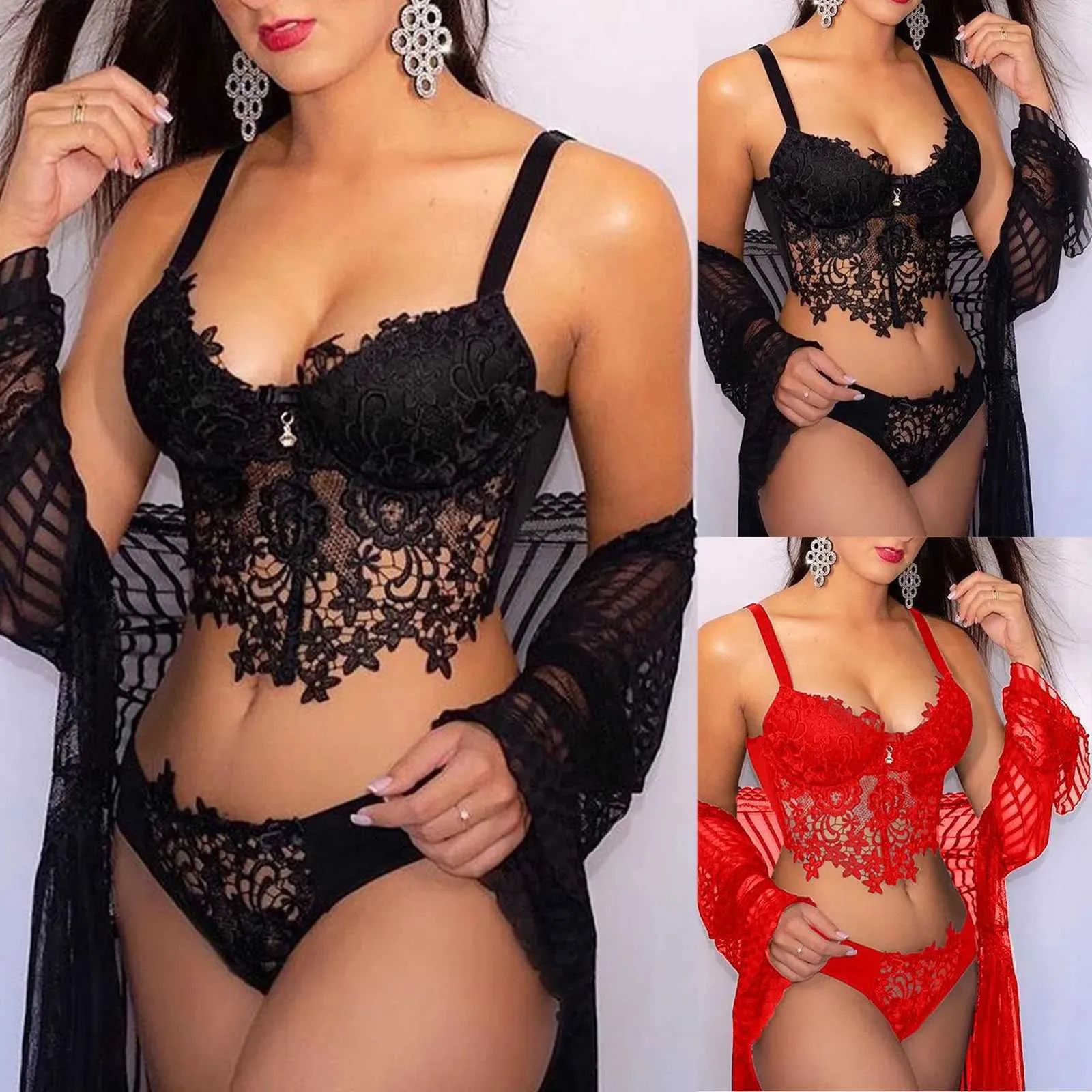 Sexy Lingerie Set for Women Lace Floral Uniform Style Polyester Blends  Exotic Apparel S-3XL from Dhgate Sexy Set - price 22.34
