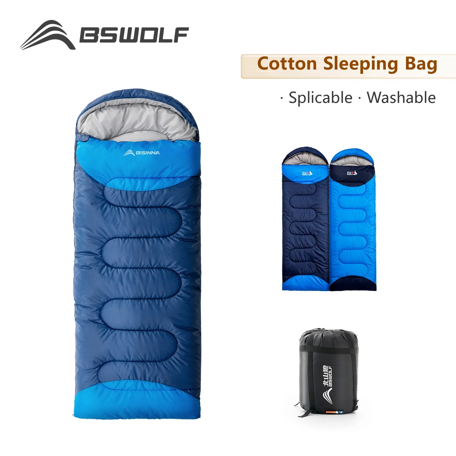 Gear Bswolf Sac de Couchage de Camping en Plein air Ultraléger imperméable à l'eau Hiver Chaud enveloppe Sac de Couchage de randonnée pour Voyager randonnée