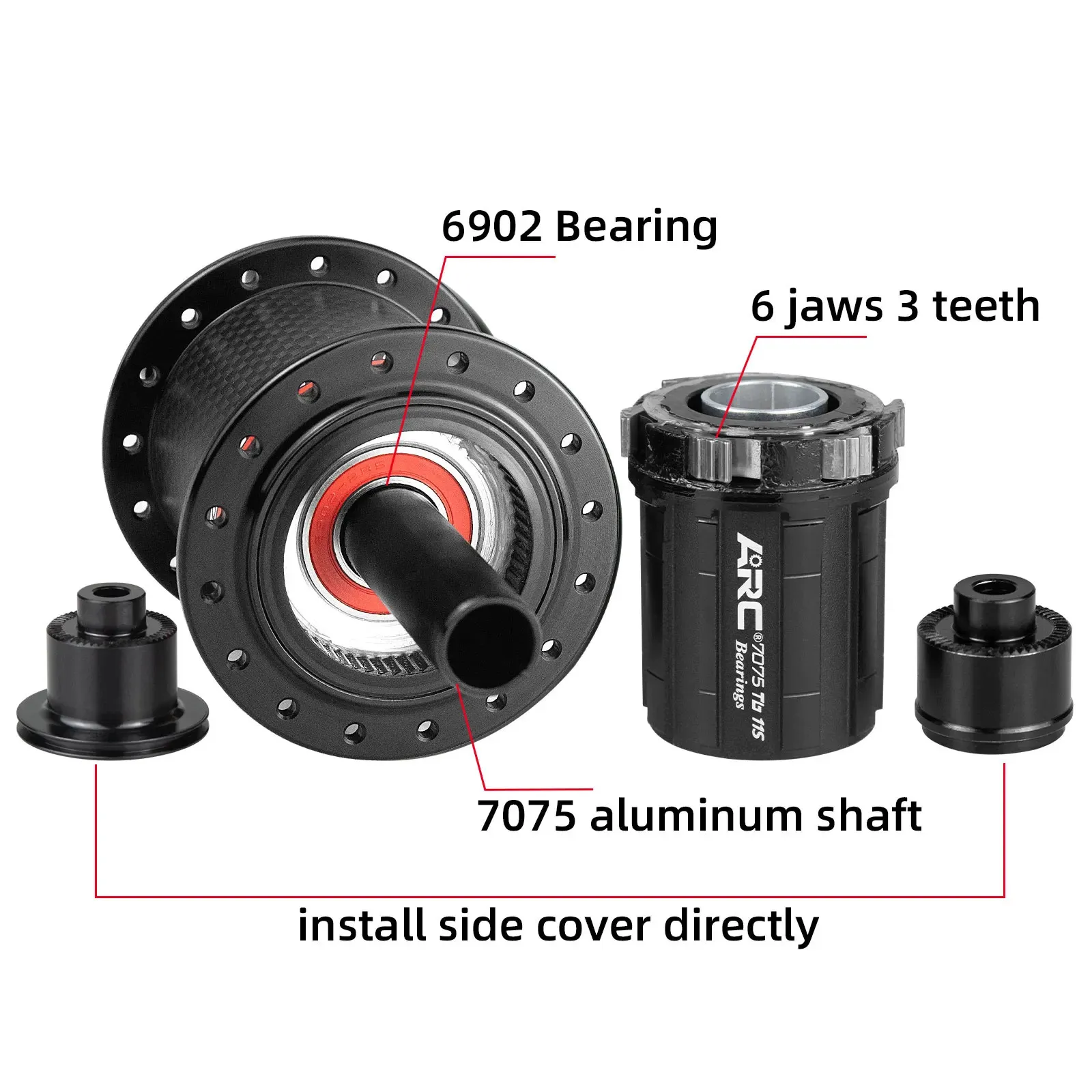 ARC MT010 Pro 4 IN I MTB Bike Hub Carbon Fiber Mountain Bicycle Hubs 4 Sealed Bearing 6 Pawls 114 Click For HG 8 9 10 11S XD MS 240308 From 78 79 DHgate
