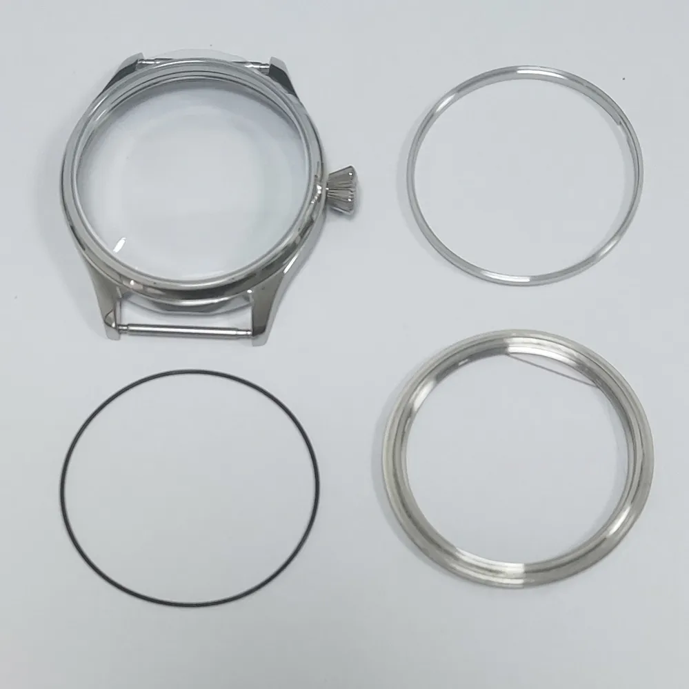 Caixa de relógio de 44 mm com vidro de safira adequada para movimento mecânico manual suíço ETA6497/6498