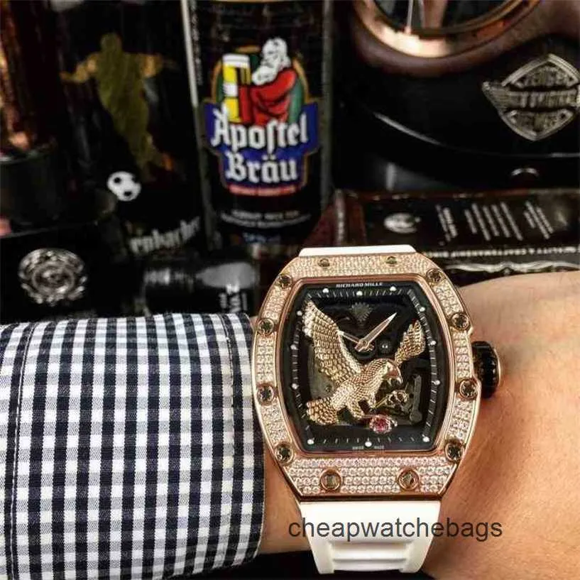 Montre mécanique de luxe pour hommes Richa Rm montre-bracelet technologie noire homme Tian Xing baril de vin carré grand cadran extérieur personnalisé Lumin WN-DORG