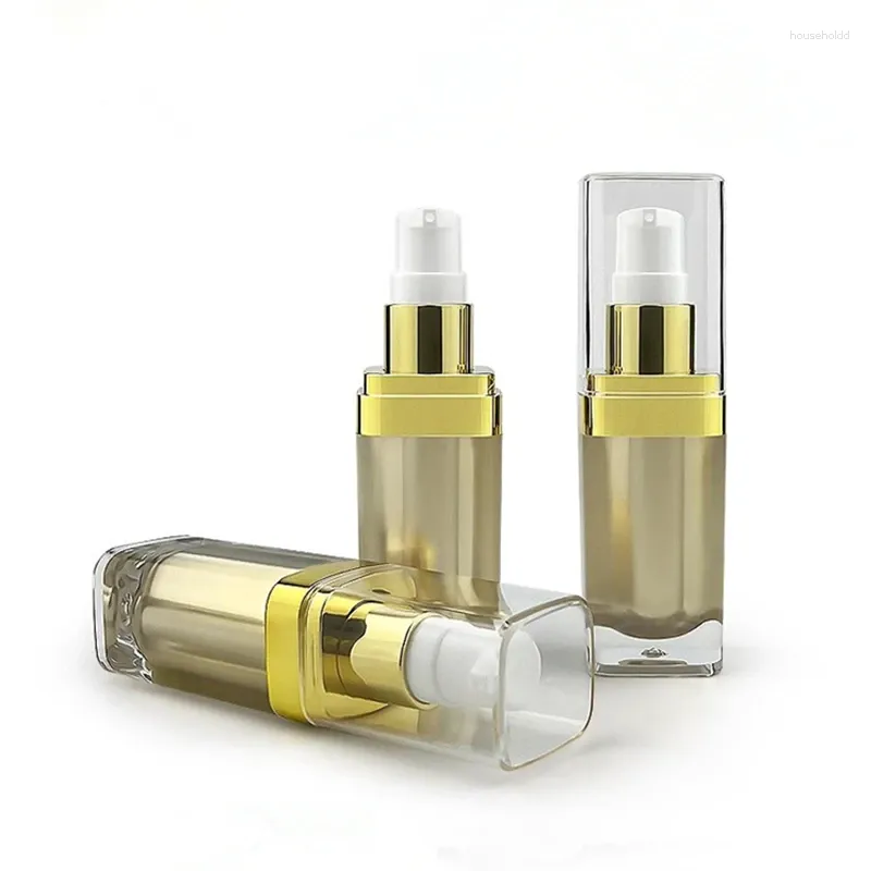 Storage Bottles 50Pcs 15ml Refillable Thick Wall Acrylic Vacuum Travel Emulsion Lotion Pump Bottle For Cosmetic