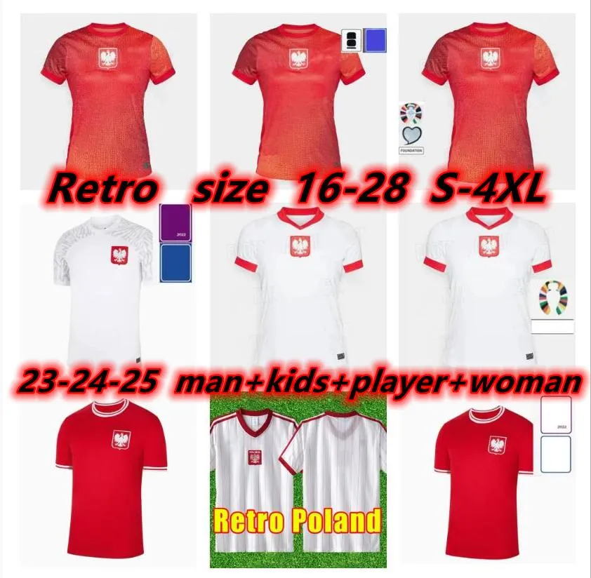 Poland Soccer Jersey -2025 Euro Cup Lewandowski, Retro 1982 Style  National Team Football Shirts, Kids Adults Buy Now!