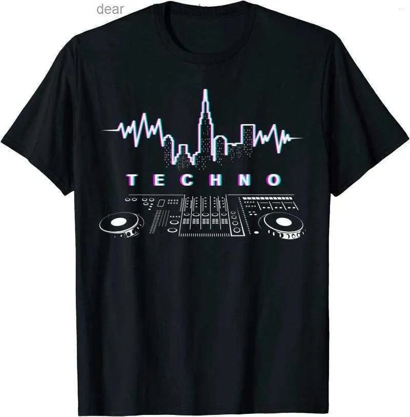 Mens t Shirt Techno Müzik Yrk Deejay Dance Pure Pamuk Gömlek Erkek Günlük Kısa Kollu Tees Teats Daml