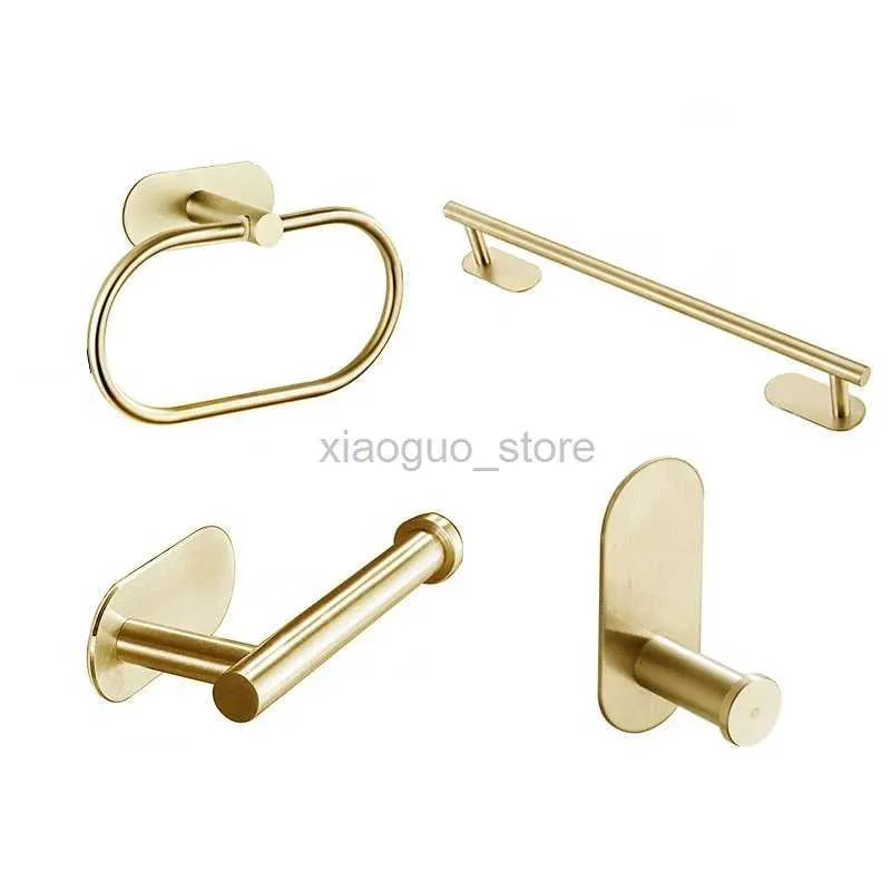 Кольца для полотенец Матовый золотой набор фурнитуры для ванной комнаты Крючок для халата Полотенцедержатель для туалетной бумаги Аксессуары для ванной комнаты 240321