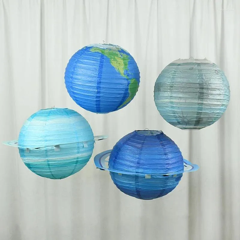 Party Decoration Eight Planets Paper Lanterns Space Theme Hanging Galaxy Lantern Foldable Kids Birthday For Home