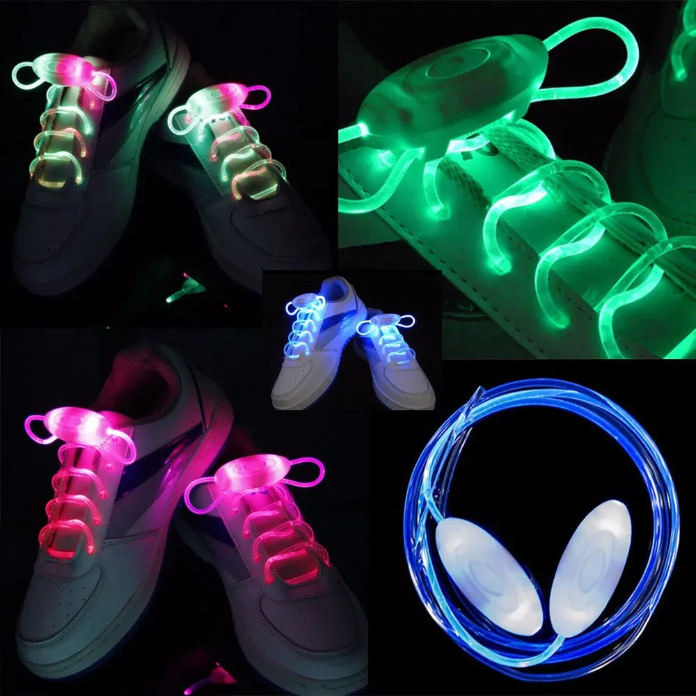 30 LED Light Up Shoelaces Flashing Fiber Optic Shoe Laces