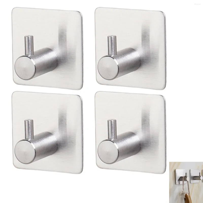 Hooks 4pcs Space Aluminum Kitchen Practical Hanging Robe Towel Hook Heavy Duty Wall Mounted El Washroom Storage Rack For Bathroom