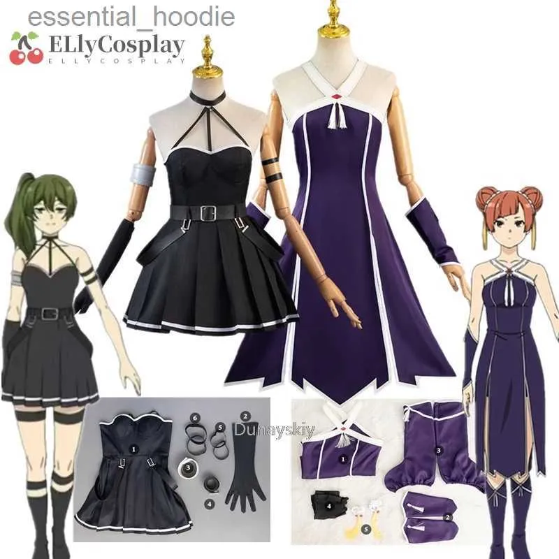 Cosplay Anime Costumes Frieden Beyond Journeys End Ubel Cosplay Come Black Uniform Dress Glove Belt Set Halloween Carnival Girl Comec24321