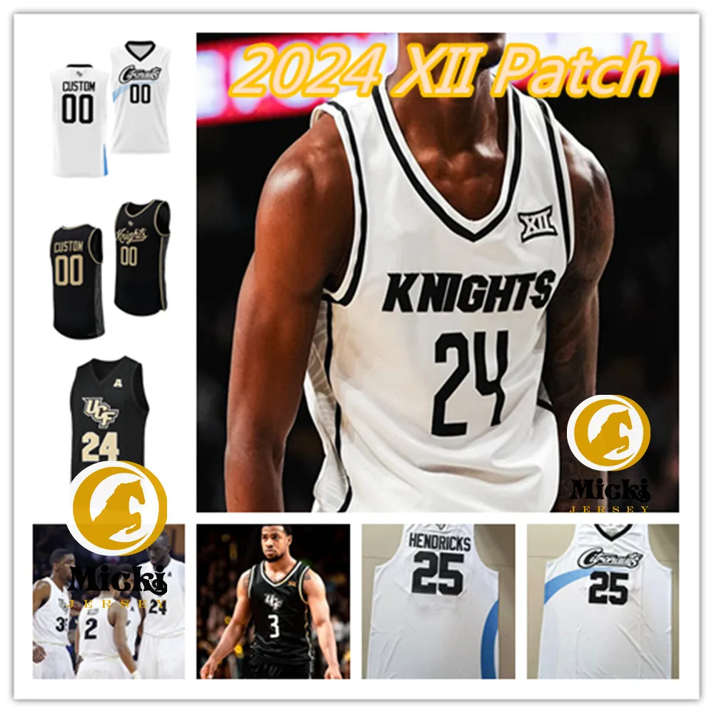 Charlie May Antwann Jones 2024 XII UCF Basketball Jersey 2 Shemarri Allen 4 Comeh Emuobor 5 Omar Payne 11 Ibrahima Diallo UCF Knights Jerseys Custom Stitched