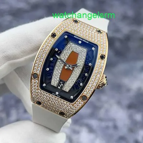 Heren uurwerk polshorloge RM polshorloge Rm007 Red Lip dameshorloge origineel Full Diamond 18k Rose Gold automatisch mechanisch horloge