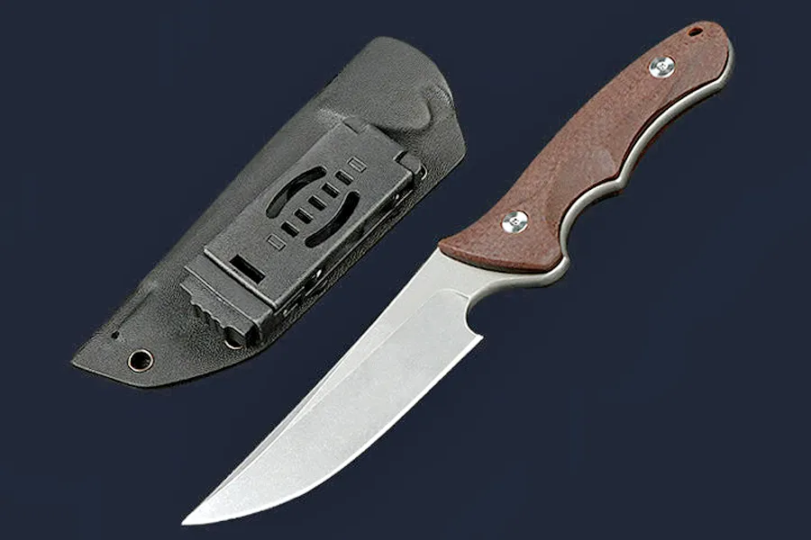 Najwyższa jakość M7727 Wysokiej klasy prosta nóż 8cr14mov Stone Prosty Blade Blade Full Tang Micarta Rękołaj