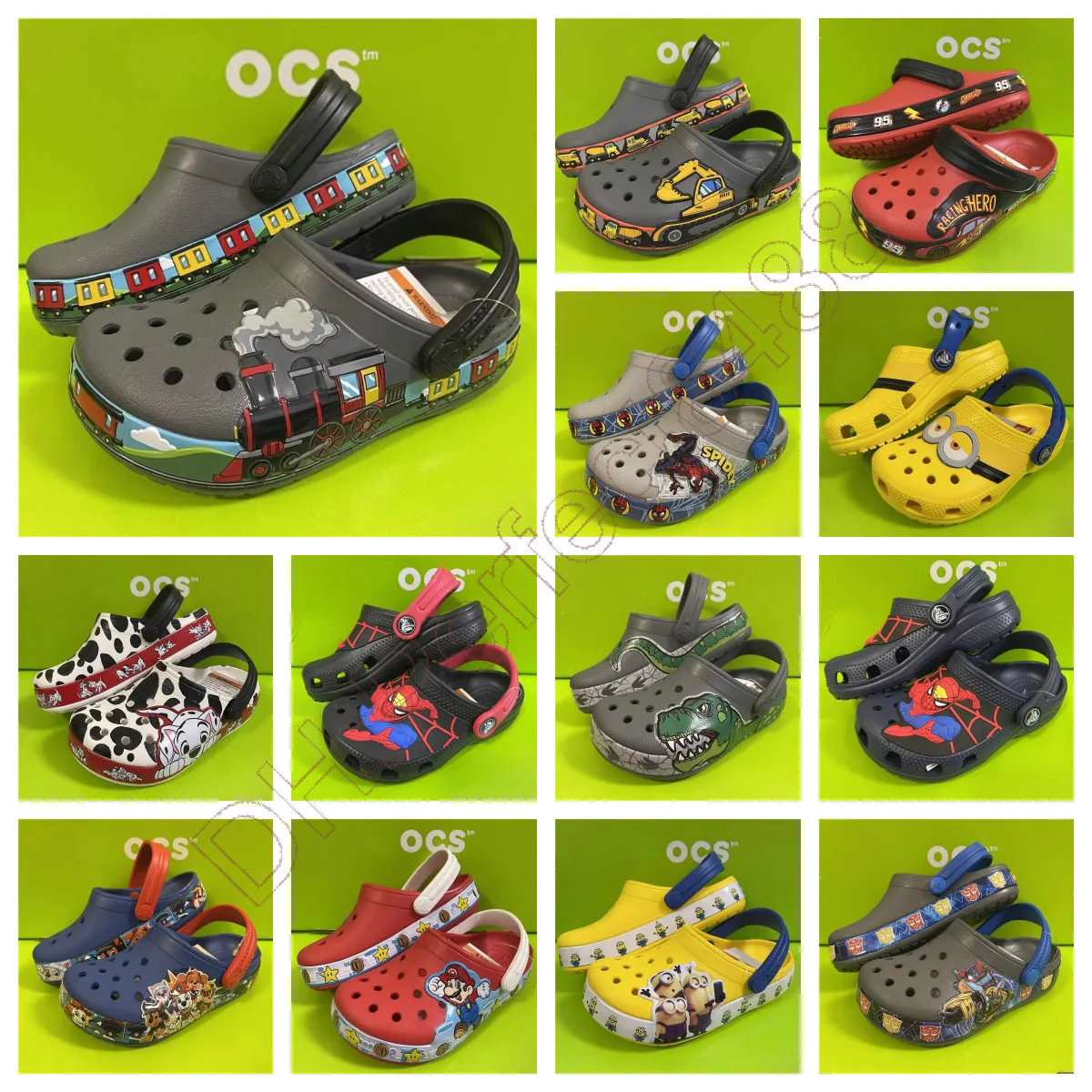 Sandals Eva Kids Crocclog Crocodile Shoes غير انزلاق خفيفة الوزن مريحة عالية الجودة الأطفال الصيفي شاطئ الشاطئ Slides Slippers Cartoon Slippers A-12