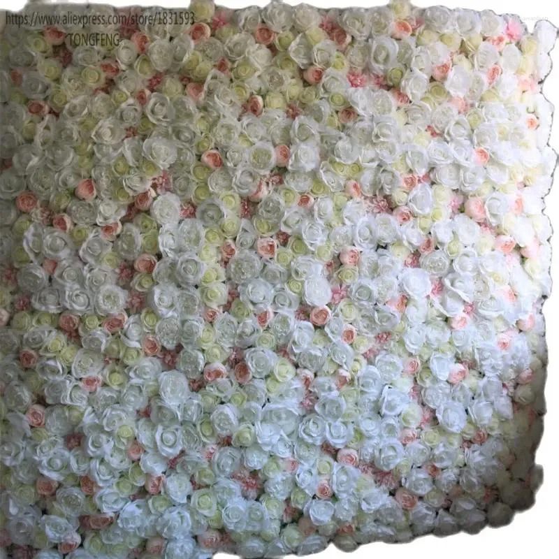 Dekorativa blommor tongfeng 10st / mycket bröllopsdekoration Silk rosor Pionvägg Bakgrund Flower Runner