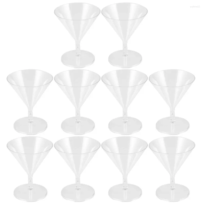 Wine Glasses 10 Pcs Disposable Wineglass Plastic Cup Whiskey Cocktail Cups Martinis
