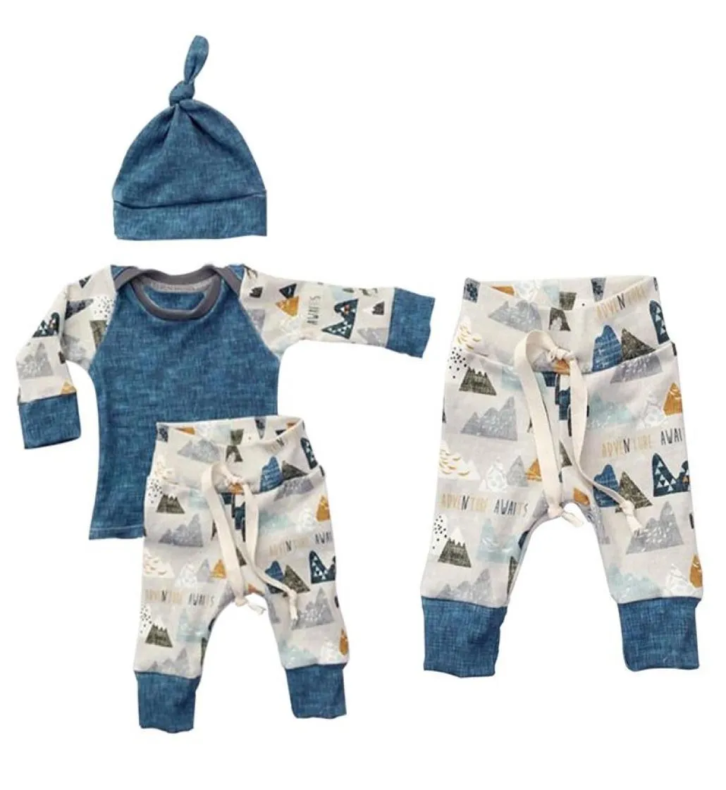 3PCS Kids Boys Girls Clothing SweatshirtBottoms PantsHat Clothes Set Spring Summer Newborn Baby Cloth Sets2554293