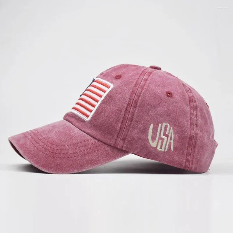 Ball Caps American Letter Washed Adult Flag Baseball Old Sunshade Classic Full Cap Wool Men Ear