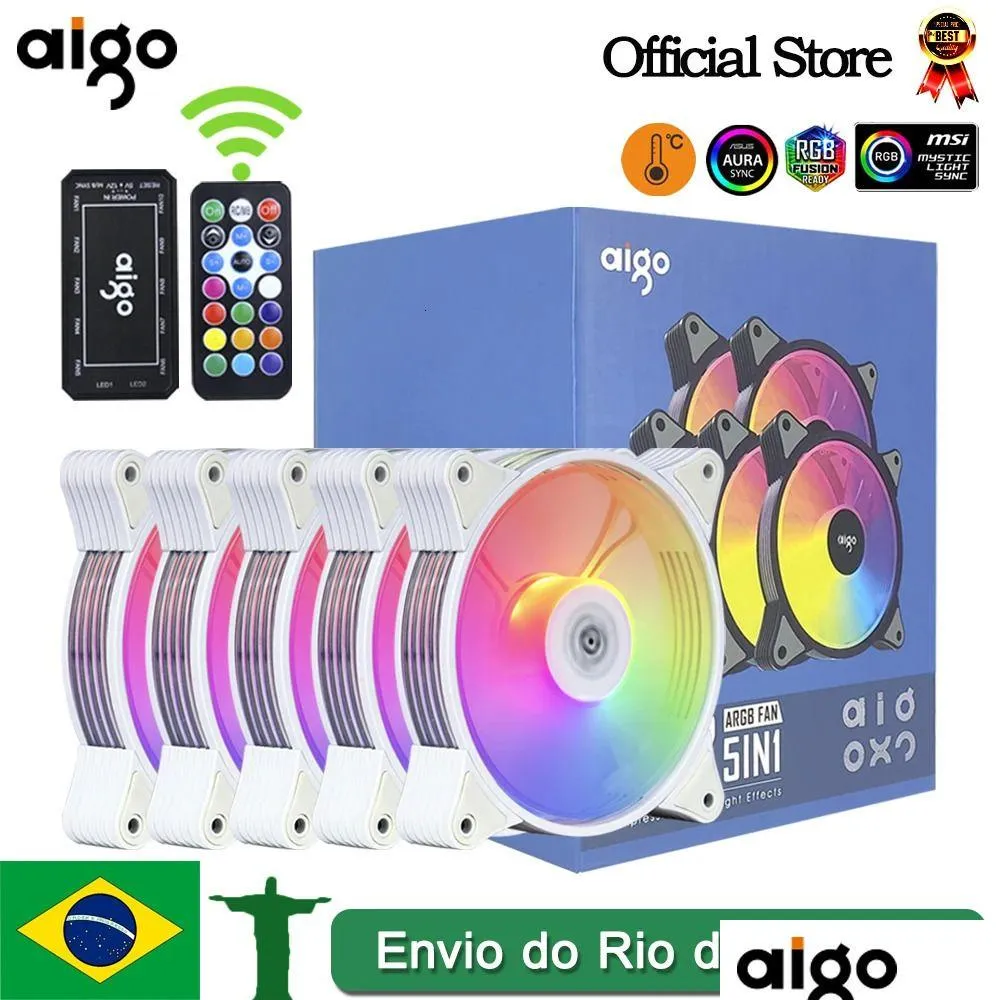 Охлаждающие подставки для ноутбука Aigo Ar12, белый, 120 мм, RGB-вентилятор, Ventilador, ПК, геймер, компьютерный корпус, комплект, кулер, 12 см, регулировка скорости, 12 В, вентиляторы Argb, Ventoin Otd0B