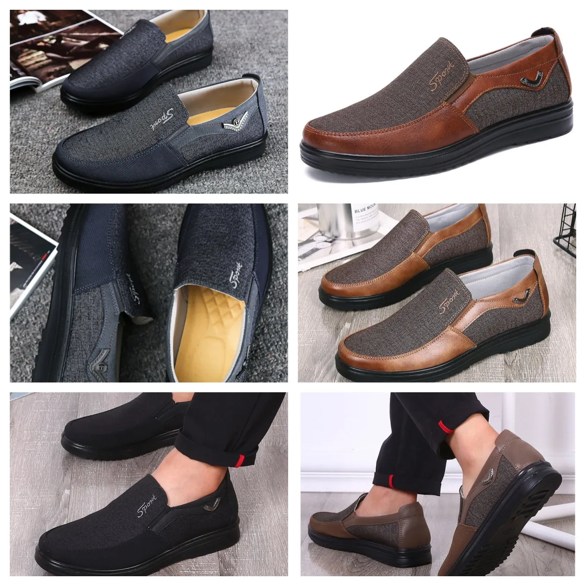 Shoes GAI sneaker sport Cloth Shoes Men Singles Business Low Tops Shoes Casual Soft Sole Slippers Flat Men Shoes Black comfort softs big sizes 38-50