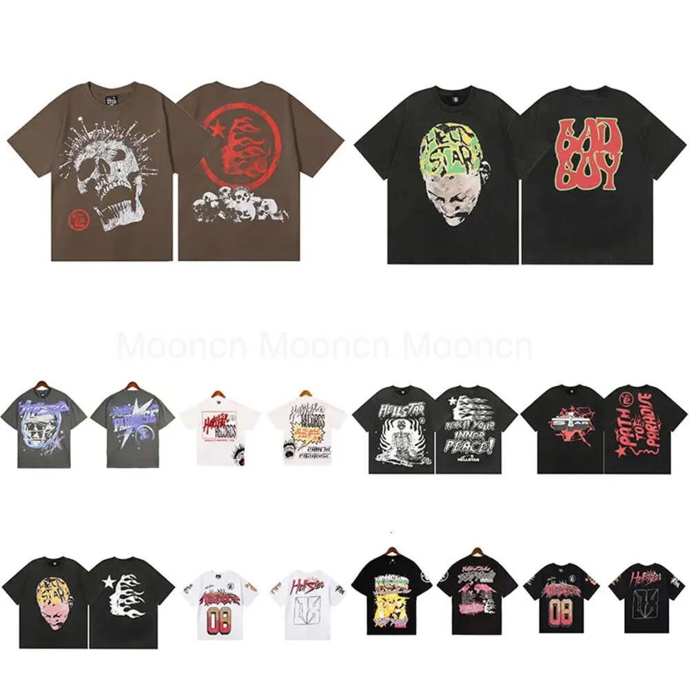 T-shirt Hellstar T-shirts Mens and Womens Designer Short Sleeve Fashionable Printing with Unique Pattern Design Style Hip Hop T-shirts 2024