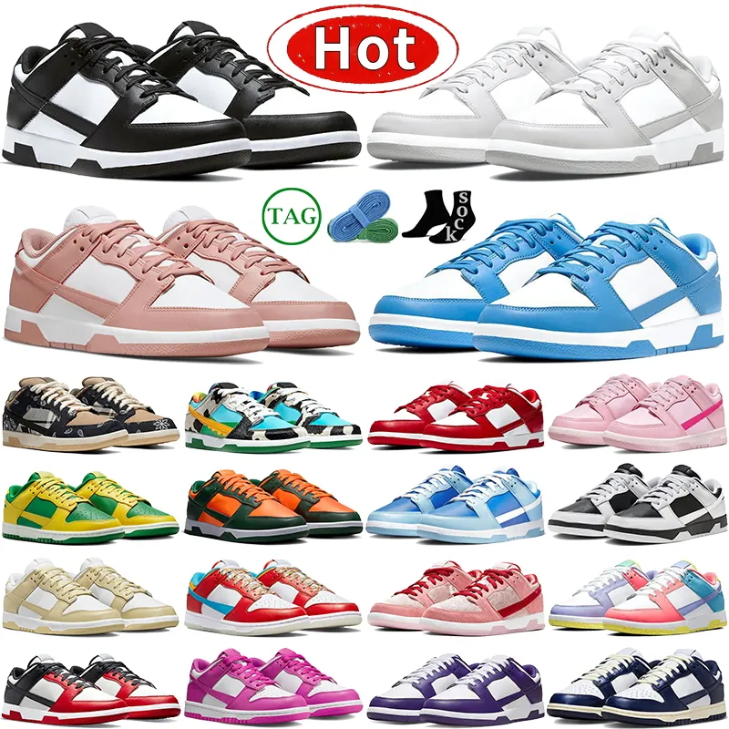 Designer Running Shoes Stock in USA DHgate Local Warehouse Low Flat Sneakers White Black Panda Grey Fog Triple Pink University Blue Coast Argon Sports Mens Trainers