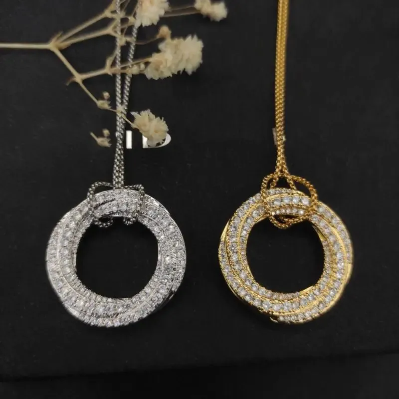 David Manyur American Luxury Brand Jewellery高品質925シルバーラウンドフルダイヤモンドネックレス