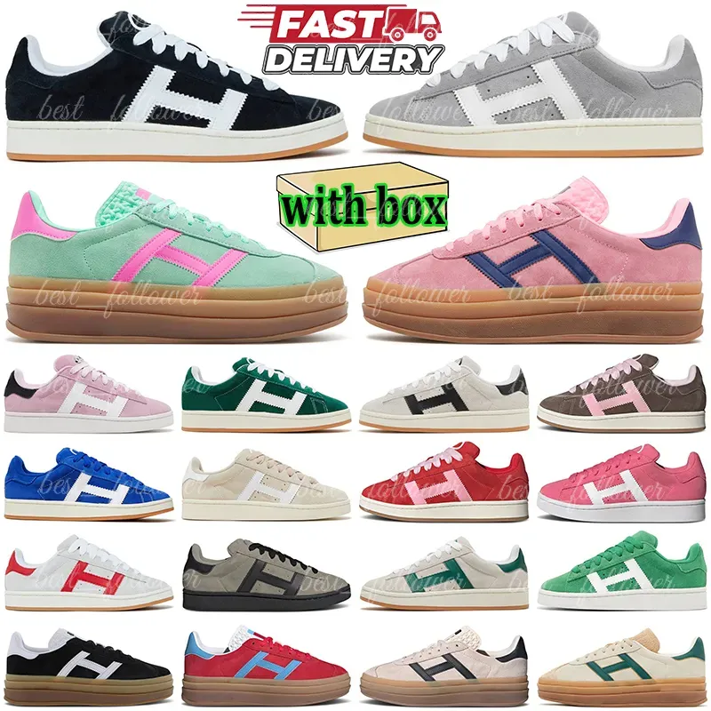 mit Box Freizeitschuhe für Männer Frauen Designer-Turnschuhe Campusses Plateauschuh Schwarz Weiß Grau Gummi Dunkelgrün Rosa Blau Herren Damen Outdoor-Sporttrainer