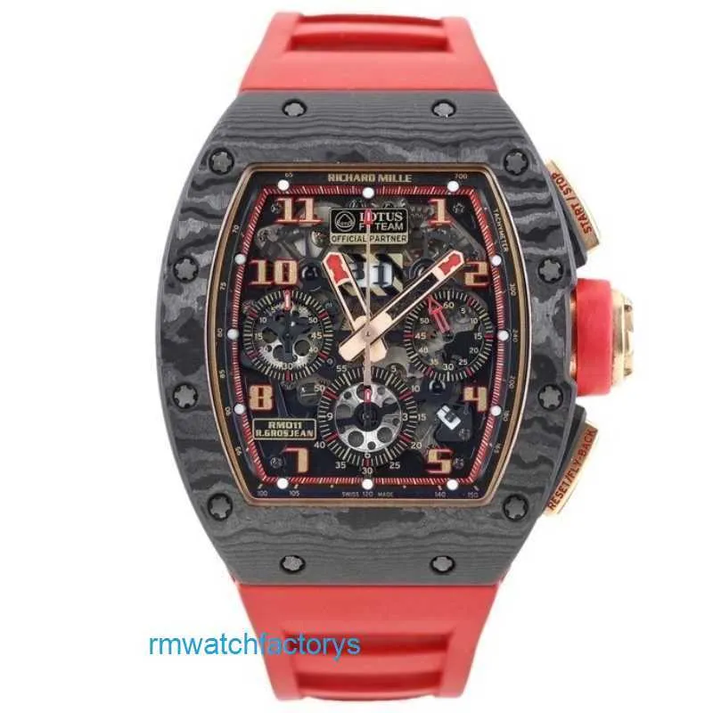 Top RM Watch Titanium Watch RM011 NTPT Carbon Fiber Lotus Team Limited Edition Fashion Leisure Business