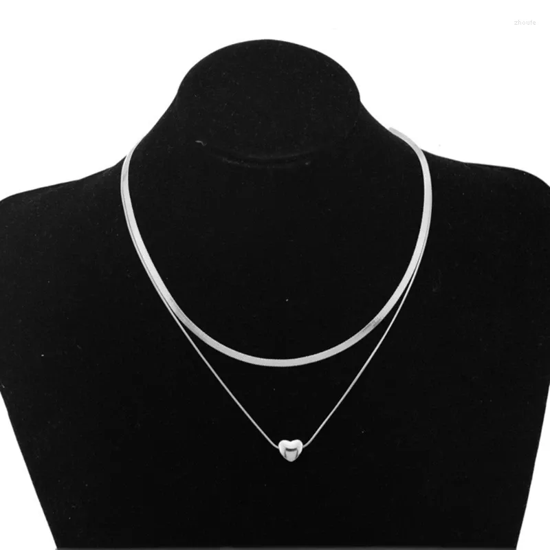 Chains Double Layered Pendant Choker Stainless Steel Chain Perfect For Ladies
