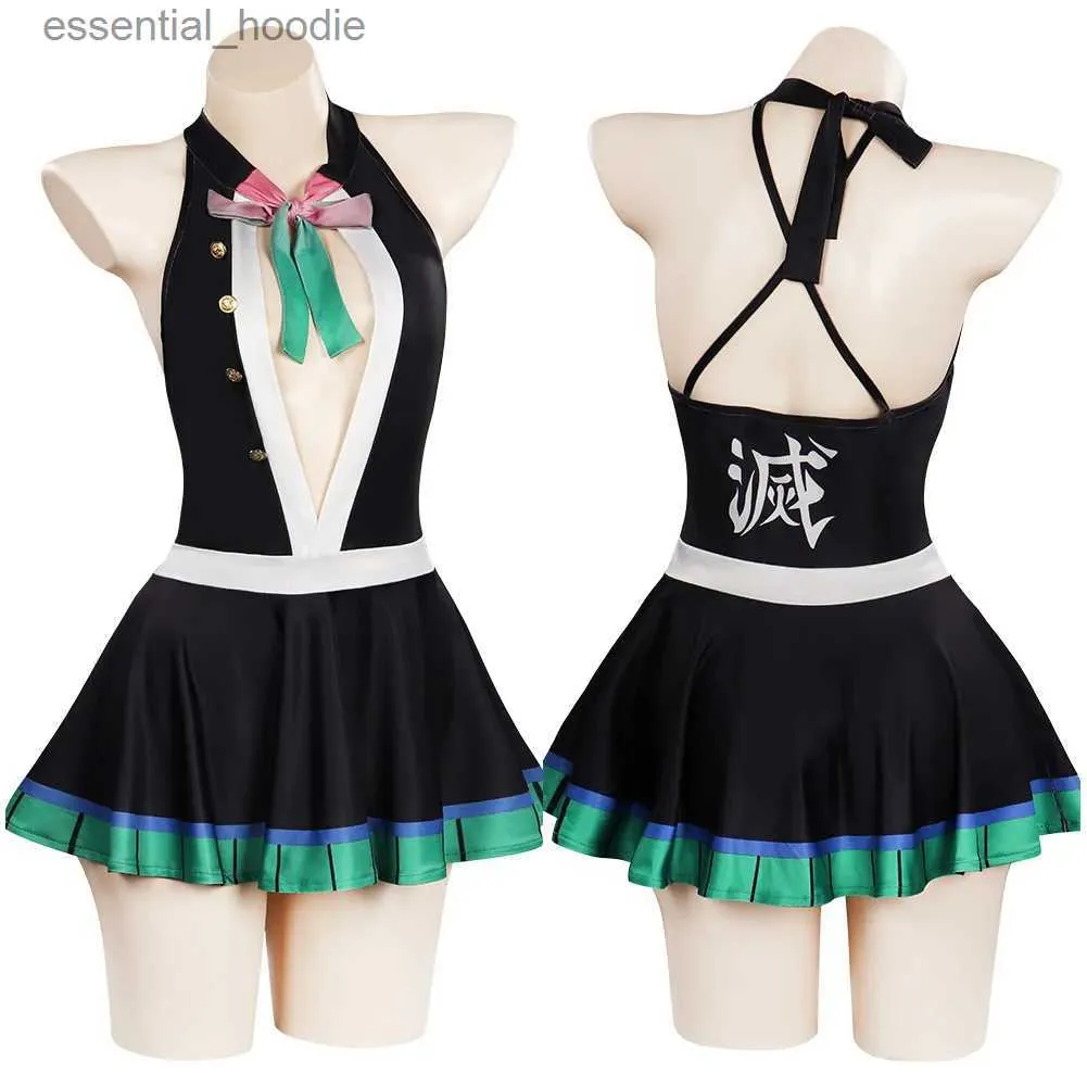 Cosplay Anime Trajes Kanroji Mitsuri role-playing venha Kanroji Mitsuri maiô roupas femininasC24321