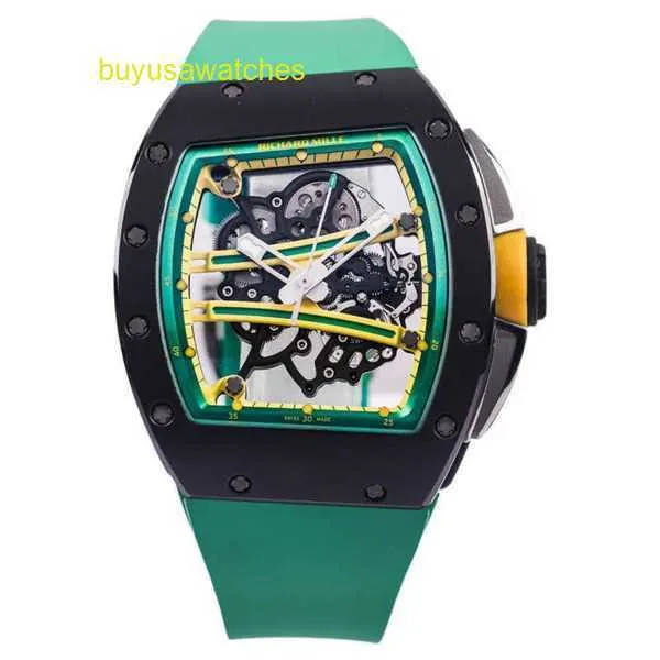 RM Watch Rennuhr Sportuhr Rm61-01 Handbuch 50,23 * 42,7 mm Rm6101 Green Track Black Ceramic Grade 5 Titan