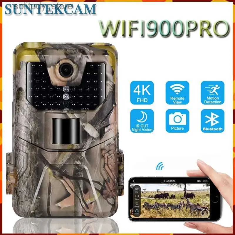 Telecamere da caccia Suntekcam 4K Video Live WIFI900PRO Fotocamera da pista 30MP Applicazione WIFI Controllo Bluetooth Visione notturna Visualizzatore di foto per animali selvatici all'aperto Q240321