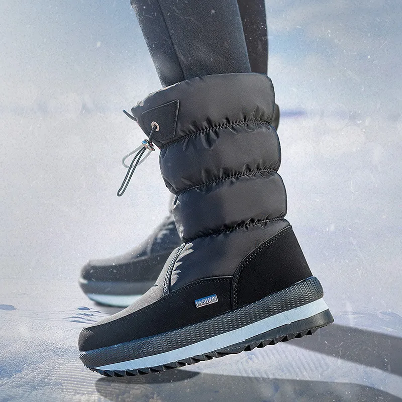 Stiefel Frauen Schnee Plattform Winter Dicke Plüsch Wasserdichte Rutschfeste Mode Schuhe Warme Pelz Botas mujer 221007