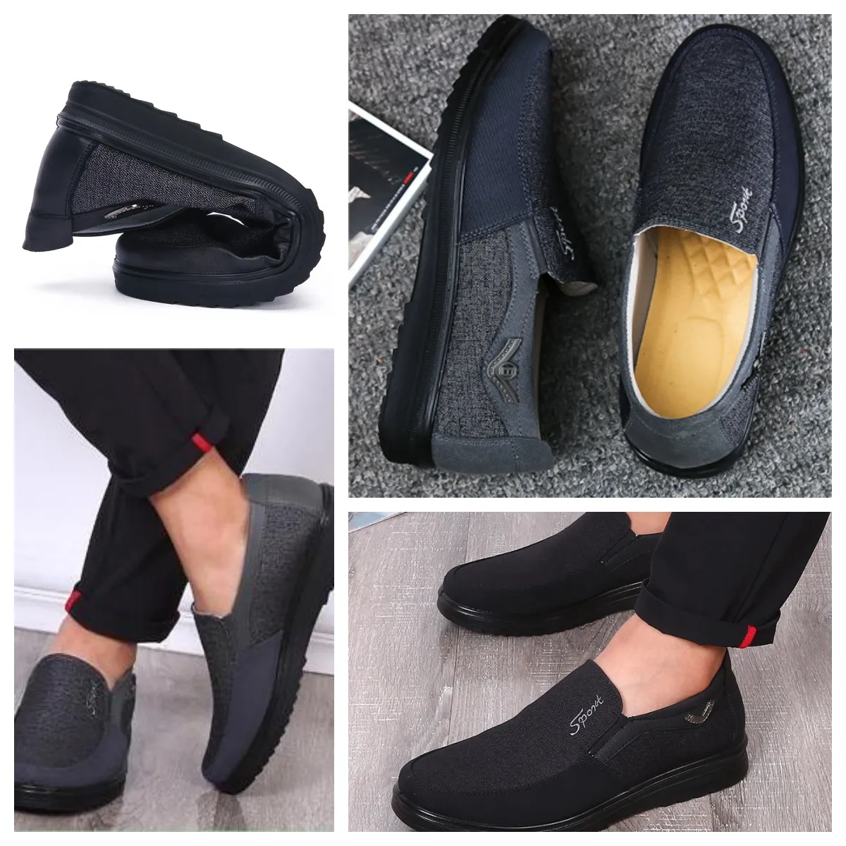 Обувь GAI кроссовки спортивная одежда Обувь Мужская одиночная деловая обувь с низким верхом Повседневные тапочки на мягкой подошве Мужская обувь на плоской подошве Черная удобная мягкая большая размер 38-50