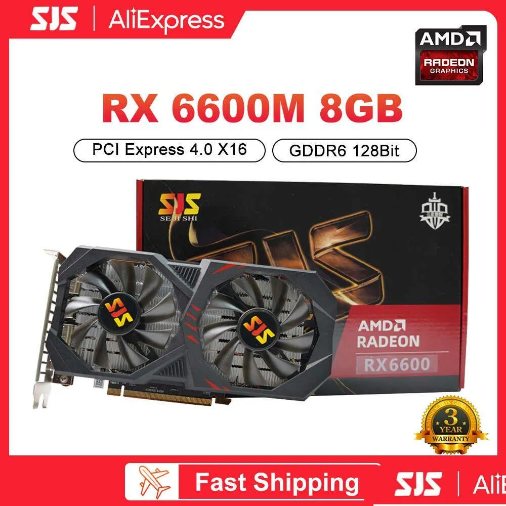 그래픽 카드 SJS RX 6600 6600M RTX 3060M 3070 5500 XT GTX 1660S 2060S 6GB 8GB 8GB 12GB 카드 GPU 비디오 지원 PLACA 드롭 배달 컴퓨터 OT2EH