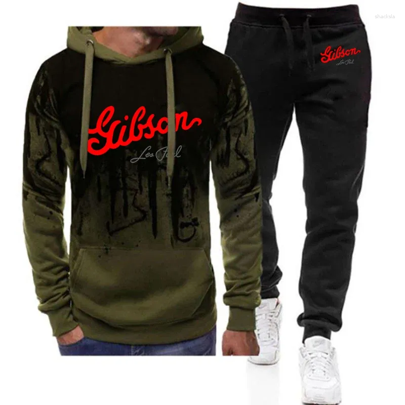 Tracki męskie 2024 Gibson Les Signature Mens Spring and Autumn HARAJUKU JACJE SPORT HIP HOP BAKIETS BAKIETS HOUSUAL SUITS